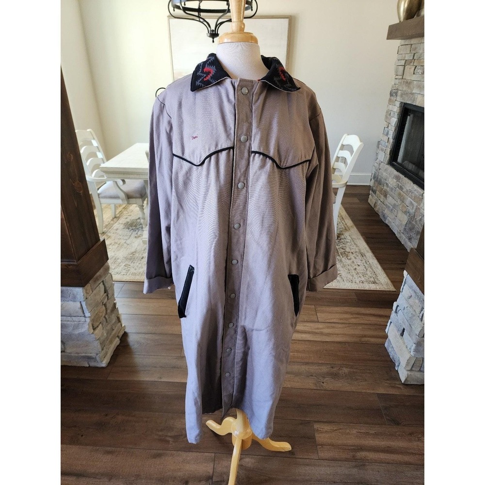 Horseman's Duster Trench Coat Miller's Outerwear‎ Vontage 80s Western Jacket XL